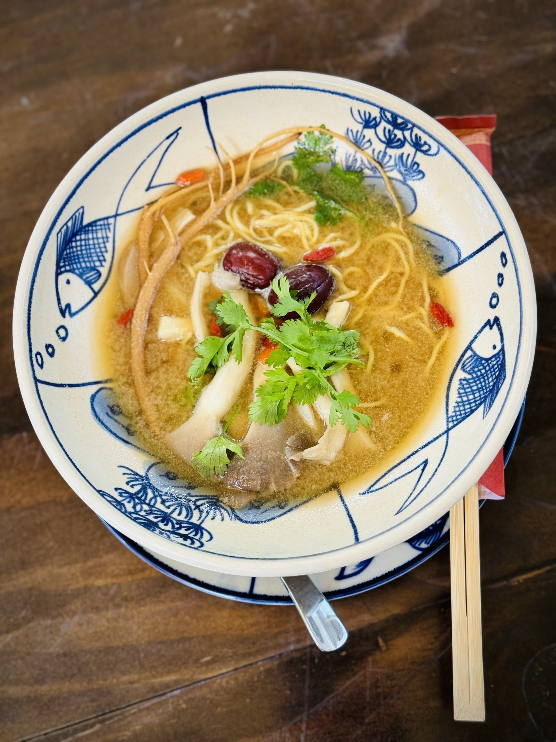 Herbal milk noodles